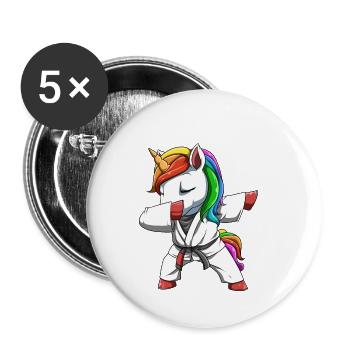 Dabbing unicorn - BJJ Unicorn - Buttons small 1''/25 mm (5-pack) - white - Front