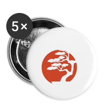 Okinawa Bonsai Baum - Buttons klein 25 mm (5er Pack) - Weiß - Vorne