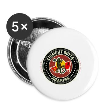 straight outta dreamtime - aboriginal art - Buttons small 1''/25 mm (5-pack) - white - Front