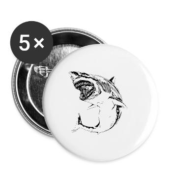 Hai - Buttons klein 25 mm (5er Pack) - Weiß - Vorne