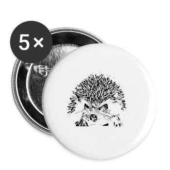 Igel - Buttons klein 25 mm (5er Pack) - Weiß - Vorne