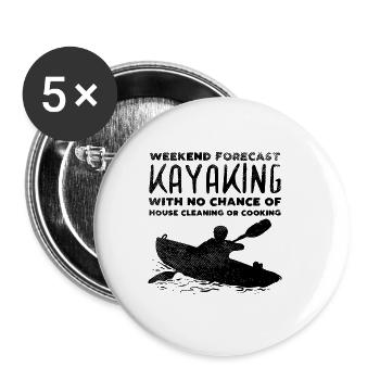 Kayak sport d’aviron - Lot de 5 petits badges (25 mm) - blanc - Devant