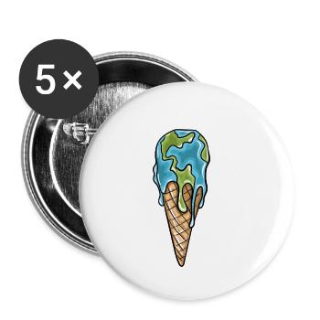 Fusion du cône de crème glacée mondiale - Lot de 5 petits badges (25 mm) - blanc - Devant