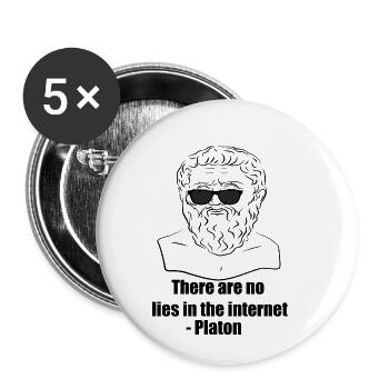 Platon - Buttons klein 25 mm (5er Pack) - Weiß - Vorne