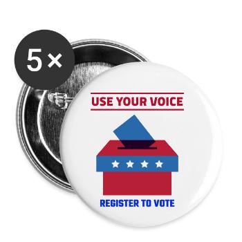 Use Voix Vote Vote USA Patriot Idée cadeau - Lot de 5 petits badges (25 mm) - blanc - Devant