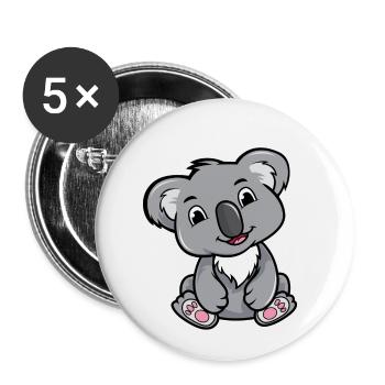 Koala - Buttons klein 25 mm (5er Pack) - Weiß - Vorne