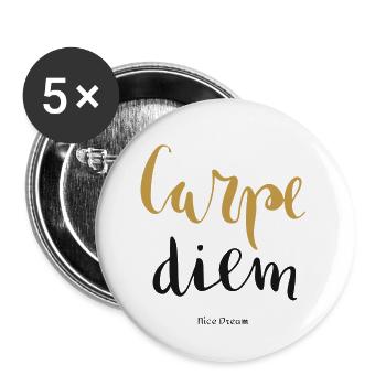 Nice Dream - Carpe Diem - Buttons small 1''/25 mm (5-pack) - white - Front