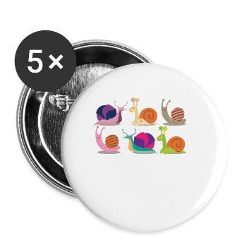Snails Insects Gardening Snail Lover Gift Cute - Buttons klein 25 mm (5er Pack) - Weiß - Vorne