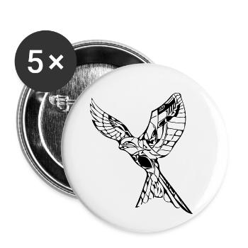 Elegant flying hawk - Buttons small 1''/25 mm (5-pack) - white - Front