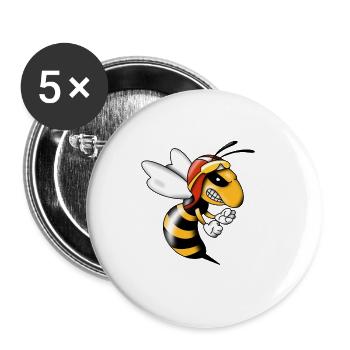 Guêpe fraîche - Lot de 5 petits badges (25 mm) - blanc - Devant