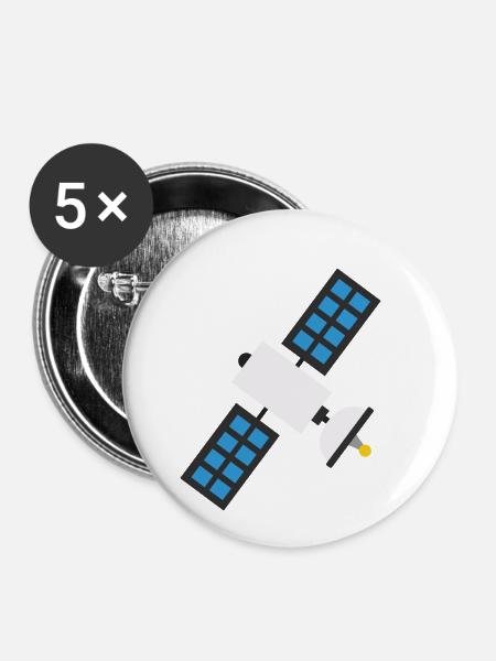 satellit - Buttons klein 25 mm (5er Pack) - Weiß