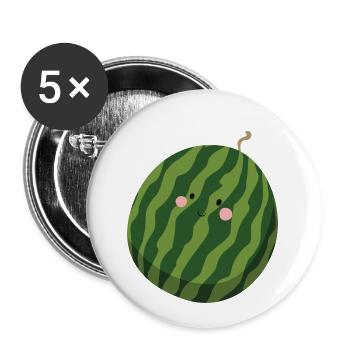 Watermelon - Buttons small 1''/25 mm (5-pack) - white - Front