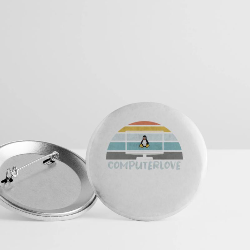 LINUX PINGUIN PROGRAMMIERER TUX PC COMPUTERLOVE Buttons klein 25 mm (5er Pack)