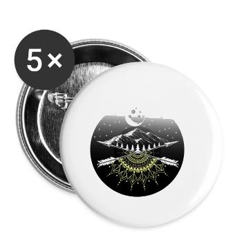 Moon night nature nature person gift - Buttons small 1''/25 mm (5-pack) - white - Front