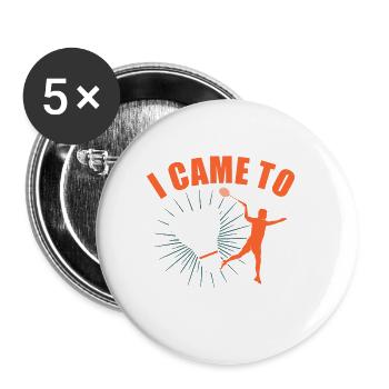 Badminton - Buttons klein 25 mm (5er Pack) - Weiß - Vorne