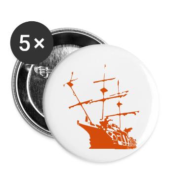 Schiff - Buttons klein 25 mm (5er Pack) - Weiß - Vorne