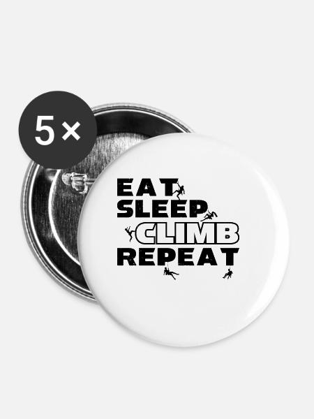 Climb Climber Climbing Design Geschenk - Buttons klein 25 mm (5er Pack) - Weiß