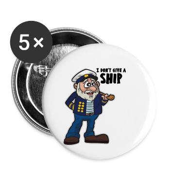 JE NE DONNE PAS DE NAVIRE Drôle marin marin - Lot de 5 petits badges (25 mm) - blanc - Devant