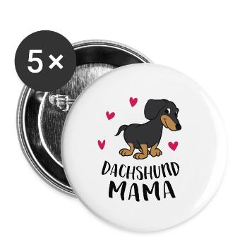 Coole Dachshund Mutter Dachshund Mama - Buttons klein 25 mm (5er Pack) - Weiß - Vorne