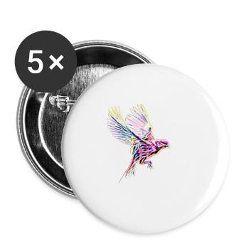bird - Buttons small 1''/25 mm (5-pack) - white - Front