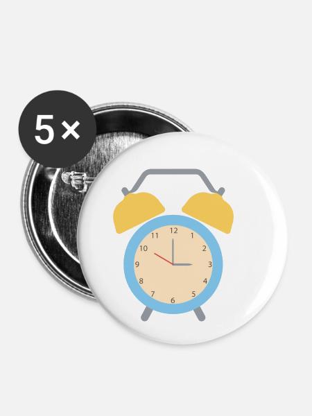 Wecker - Buttons klein 25 mm (5er Pack) - Weiß
