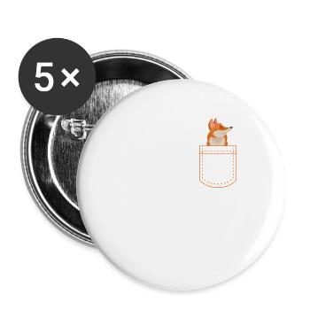 Fuchs - Buttons klein 25 mm (5er Pack) - Weiß - Vorne