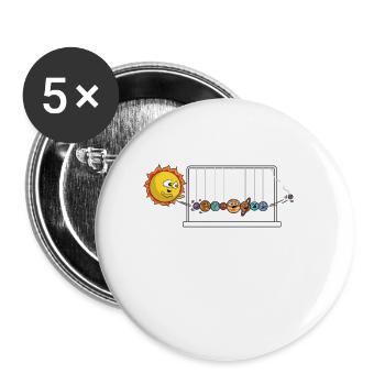 Kinder Sonne Planet Planeten Newton Pendel Pluto - Buttons klein 25 mm (5er Pack) - Weiß - Vorne
