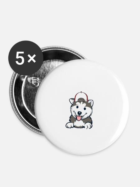 Husky - Buttons klein 25 mm (5er Pack) - Weiß