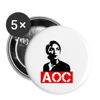 AOC for President 2024 Alexandria Ocasio-Cortez - Buttons klein 25 mm (5er Pack) - Weiß - Vorne