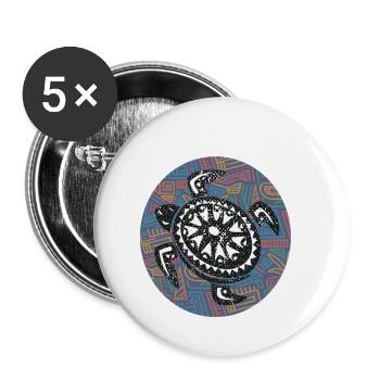 Great Hawaii design with turtle - Buttons small 1''/25 mm (5-pack) - white - Front