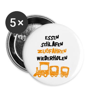 Zug Eisenbahn Eisenbahner Züge Triebfahrzeugführer - Buttons klein 25 mm (5er Pack) - Weiß - Vorne