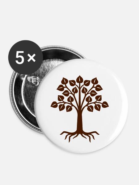 baum - Buttons klein 25 mm (5er Pack) - Weiß