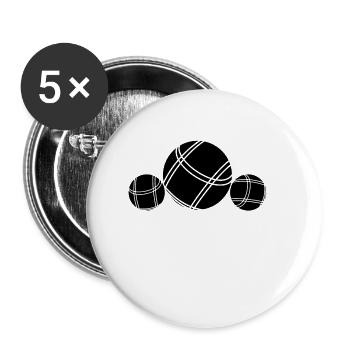 Boule Petanque Boccia Boules - Buttons klein 25 mm (5er Pack) - Weiß - Vorne