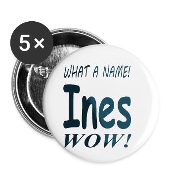 my name is Ines first name maiden name present - Buttons small 1''/25 mm (5-pack) - white - Front