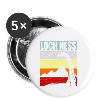 Loch Ness Monster - Buttons small 1''/25 mm (5-pack) - white - Front