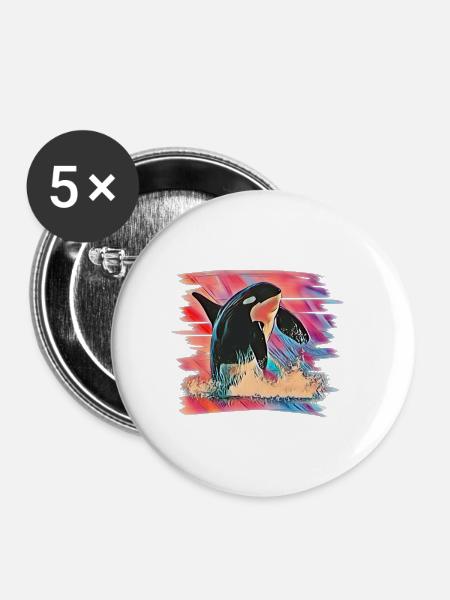 Orca - Buttons klein 25 mm (5er Pack) - Weiß