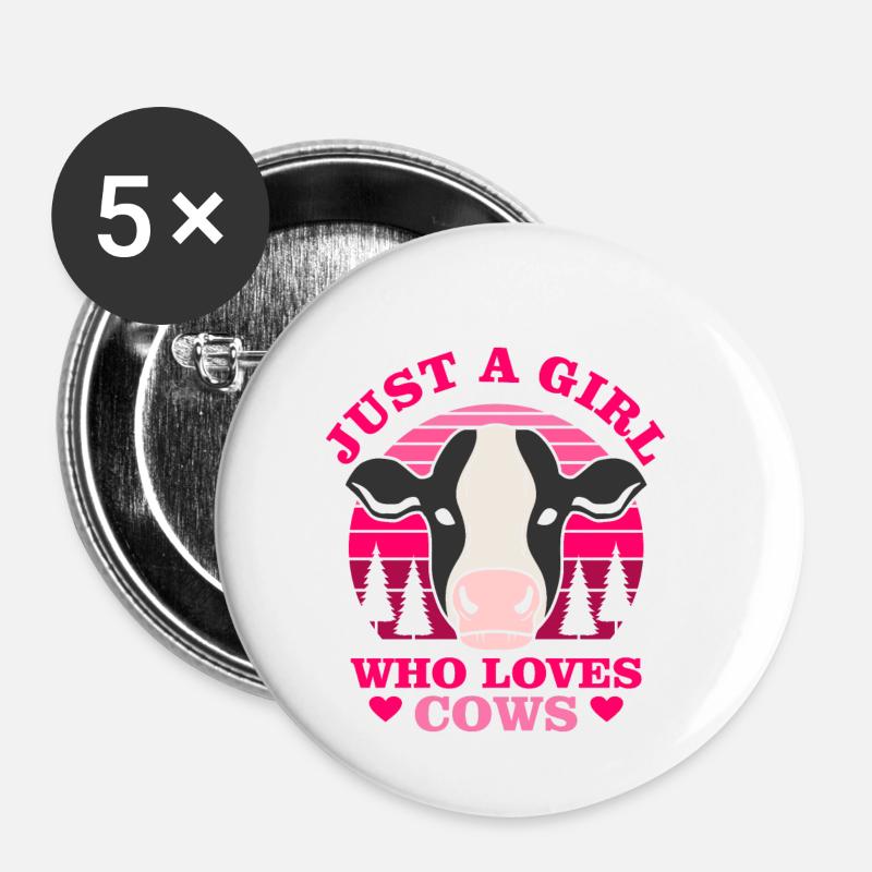 cow - Buttons small 1''/25 mm (5-pack) - white