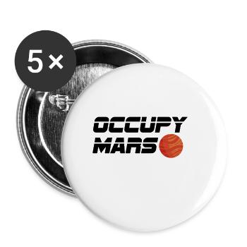 Occuper le cadeau d'astronomie de voyage spatial de Mars - Lot de 5 petits badges (25 mm) - blanc - Devant