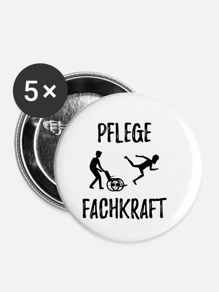 Altenpfleger - Pflege - Buttons klein 25 mm (5er Pack) - Weiß