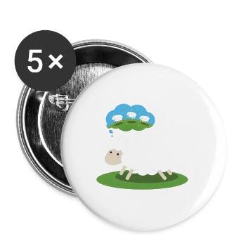 Les moutons rêvent de moutons - Lot de 5 petits badges (25 mm) - blanc - Devant