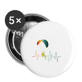 Paragleiten Gleitschirm Geschenk - Buttons klein 25 mm (5er Pack) - Weiß - Vorne