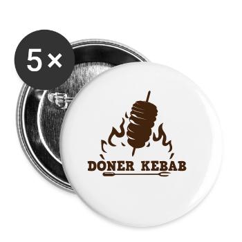 Döner Kebap - Lot de 5 petits badges (25 mm) - blanc - Devant