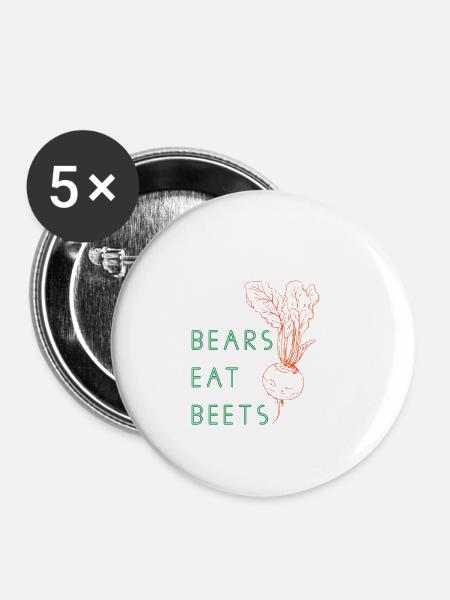Bärenrüben - Buttons klein 25 mm (5er Pack) - Weiß