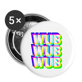 WUB WUB Dubstep Techno Rave Headbanger DJ Gift - Buttons small 1''/25 mm (5-pack) - white - Front