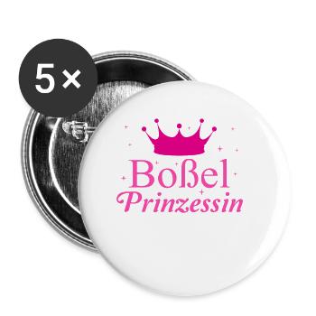 Boßel Prinzessin Boßeln Frauen Mädchen Geschenk - Buttons klein 25 mm (5er Pack) - Weiß - Vorne