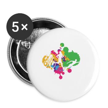 Triathlete Swimmer Cyclist Runner Vintage - Buttons klein 25 mm (5er Pack) - Weiß - Vorne