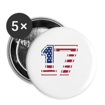 Patriot Nummer 17 - Buttons klein 25 mm (5er Pack) - Weiß - Vorne