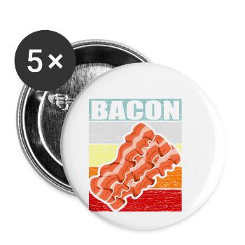 Bacon - Buttons small 1''/25 mm (5-pack) - white - Front
