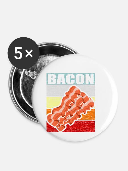 Bacon - Buttons klein 25 mm (5er Pack) - Weiß