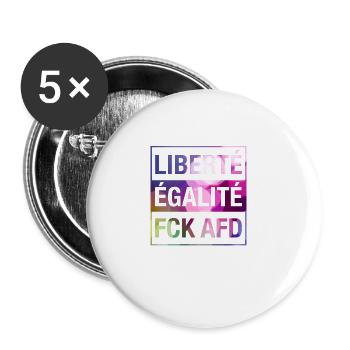Liberté Égalité FCK AFD Shirt - Buttons klein 25 mm (5er Pack) - Weiß - Vorne